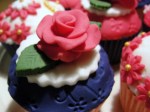pink and blue wedding cupcakes rose